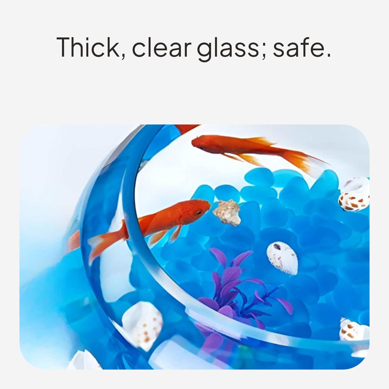Mini Glass Fish Bowl Set, Thickened Round Desktop Aquarium