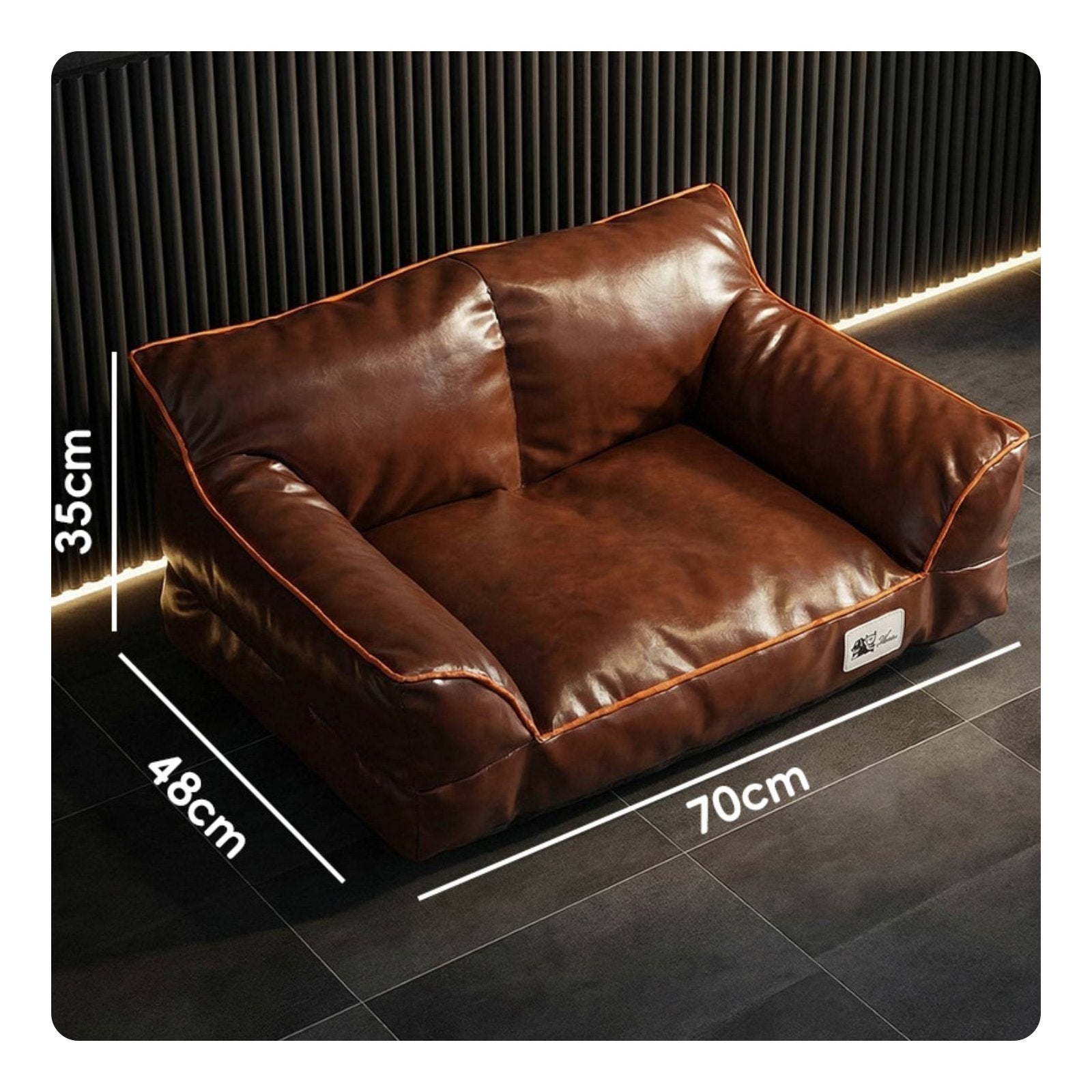 Leather Pet Sofa Bed Removable and Washable Cat Sofa Neck Support Dog Couch for Cats
