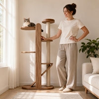 Wooden Cat Climber Climbing Tree Compact Cat Climbing Floor-Standing Structure Standing Pet Accessory