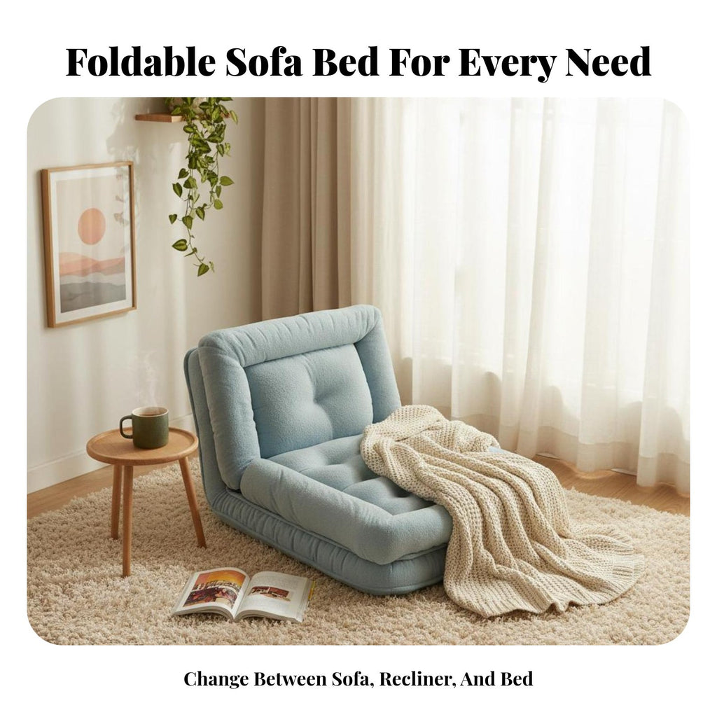 Adjustable Backrest Lounger Japanese Design Human-Sized Dog Bed Space-Saving Transformable Design for Balcony, Bedroom