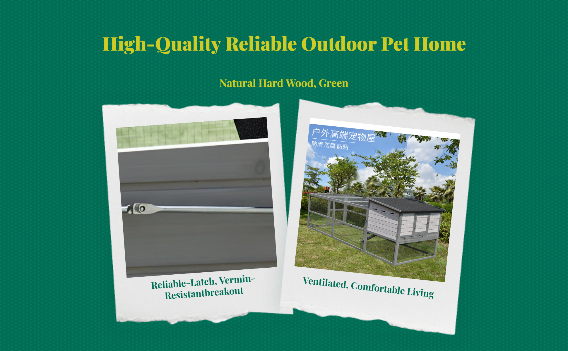 Waterproof wood cat house
