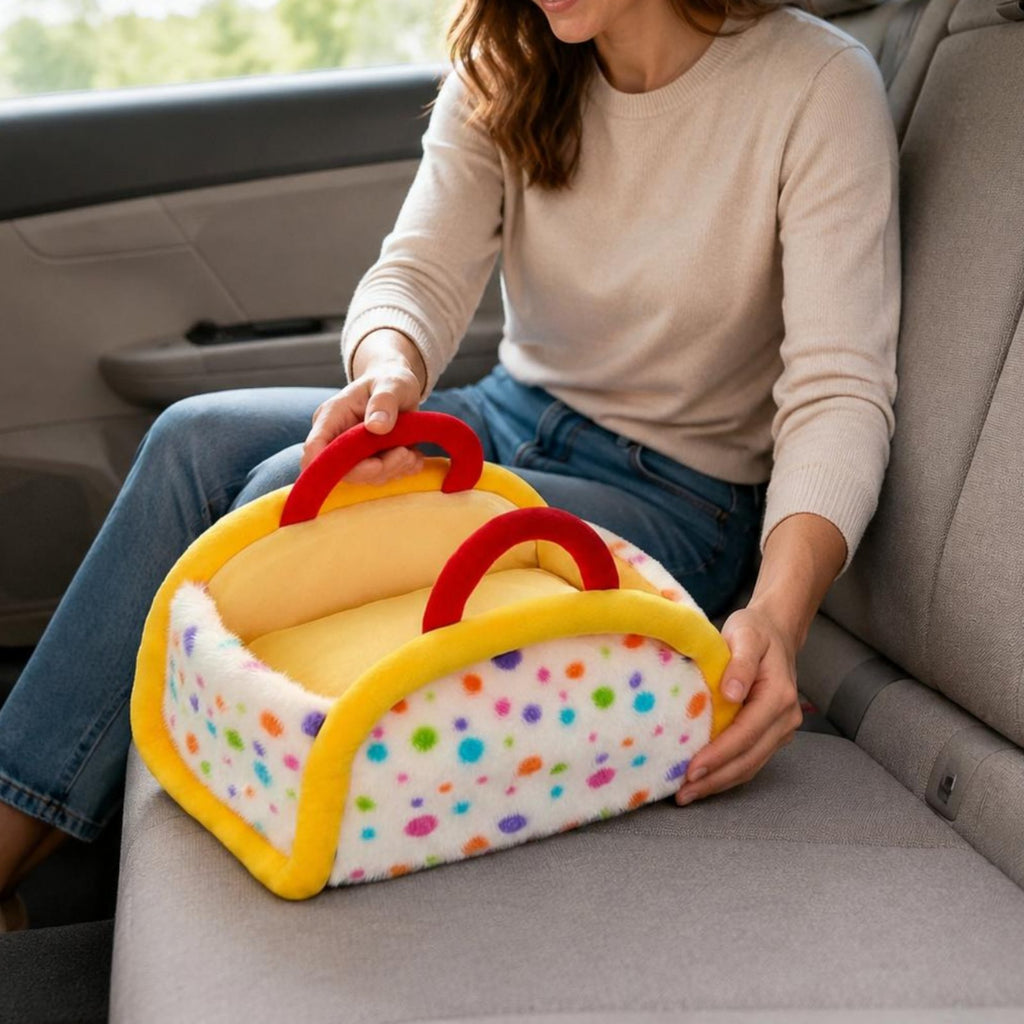 Semi Enclosed Pet Bed Year-Round Portable Pet Bed Warm for Car, Small Dogs