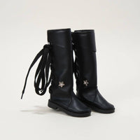 Black Lace-up Doll Boots Highhigh-top/3 BJD Doll Boots Flat Even-Bottom