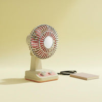 Mini Desktop Fan Long Battery Life Retro Desk Fan Brushless Engine for Office
