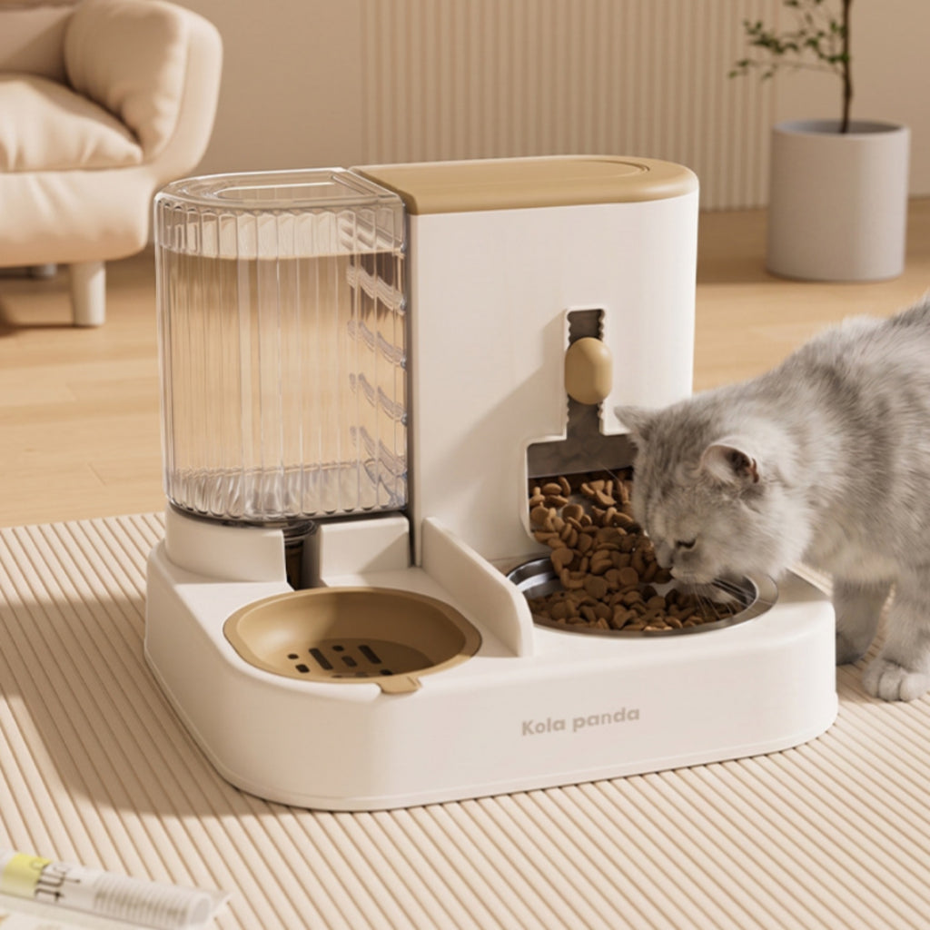 Pet Food and Water Station Transparent Pet Feeder and Waterer Large Capacity