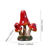 Resin Toadstool Sculpture Whimsical Design Polka Dot Toadstool Ornament