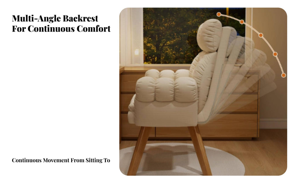 Upholstered Rotate Armchair High Spine Support Lounge Chair Thickly Padded Modern & Look for Readers, Homeowners, Bedroom