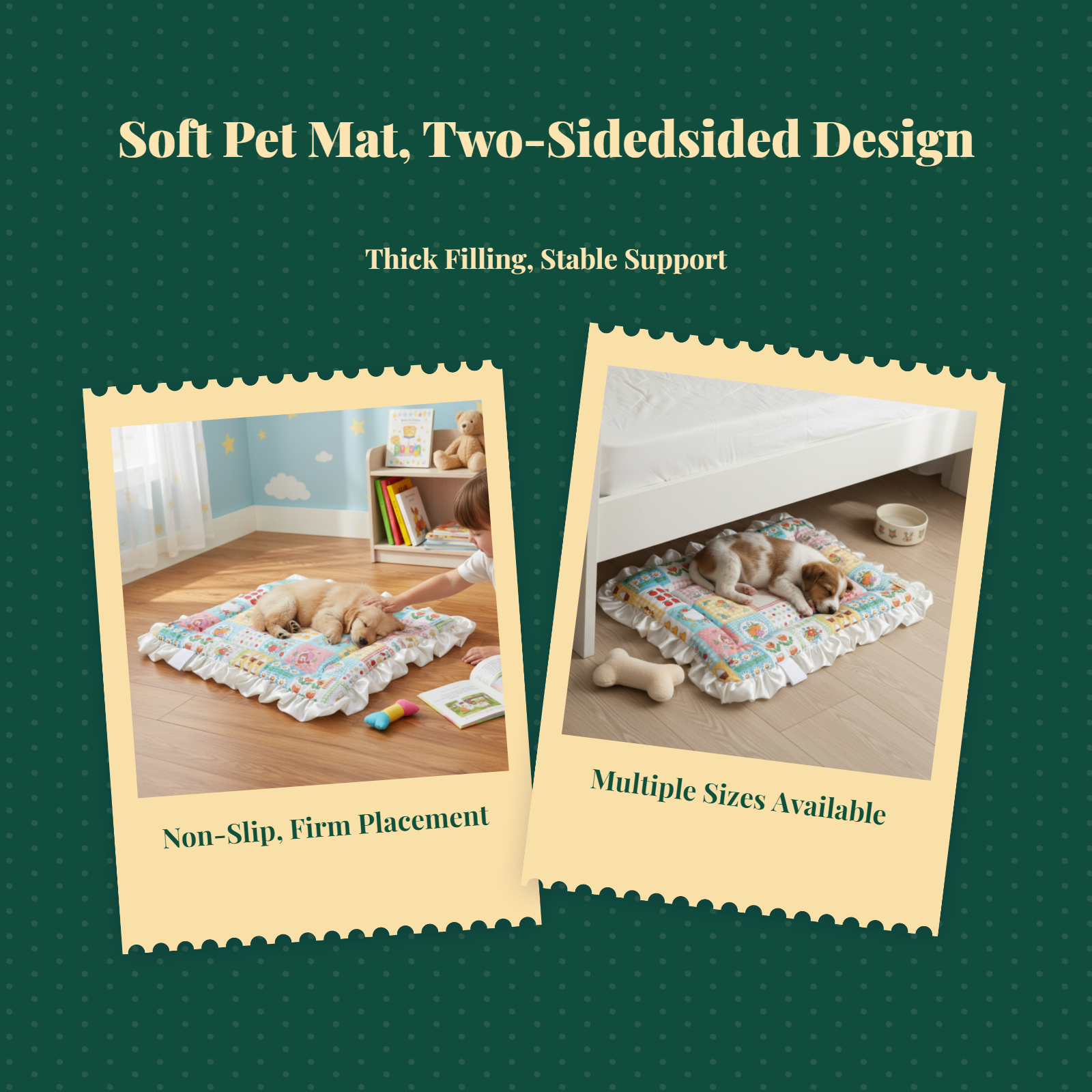 Non-slip reversible dog crate mat