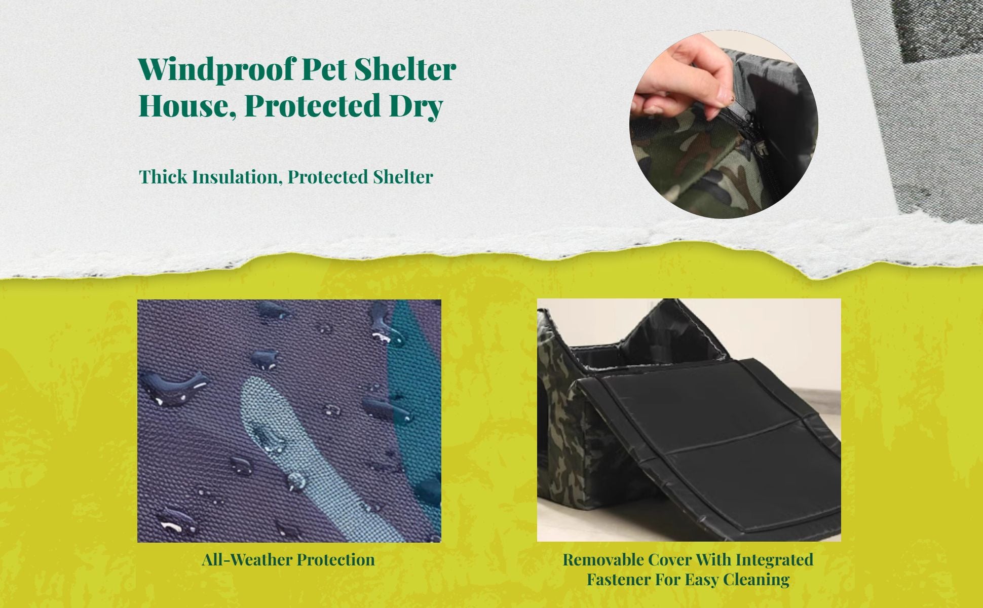Insulated Outdoor Cat House, Waterproof Pet Shelter