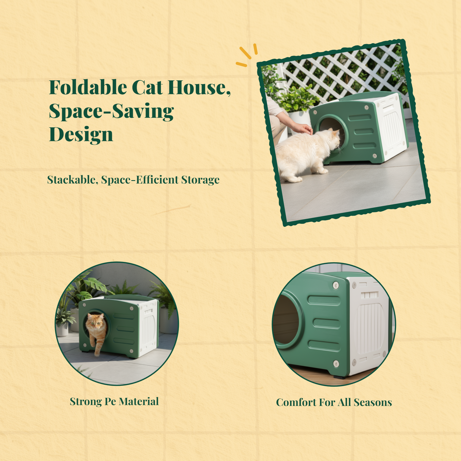Waterproof insulated cat house