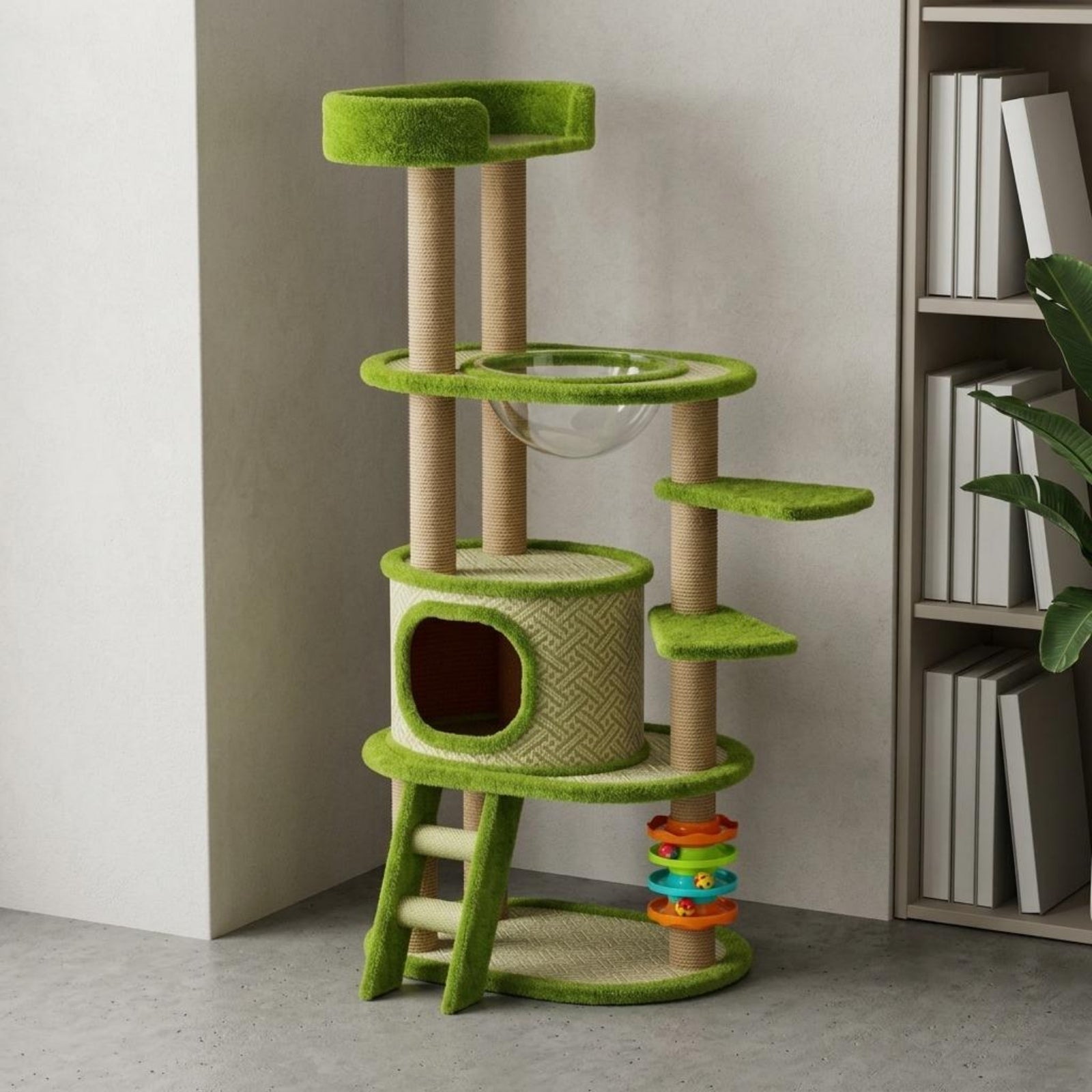 Multi-Level Feline Tree Top Lookout Feline Climbing Structure Soft