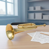 Bugle Engraved Brass Bugle Loud Sound Ceremonial Trumpet for Procession, Marching Band