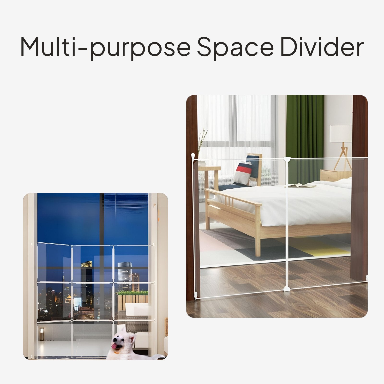 6-panel clear resin indoor pet barrier
