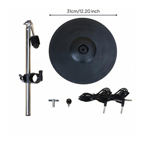 12 Inch Electronic Cymbal Three zone Electronic Drum Cymbal Pad Sensitive Response Musical Instrument Accessory for Drummers