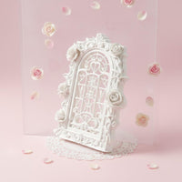 Floral Window Dollhouse Decor Rosy Floral Design 1:12 Scale Dollhouse Decoration