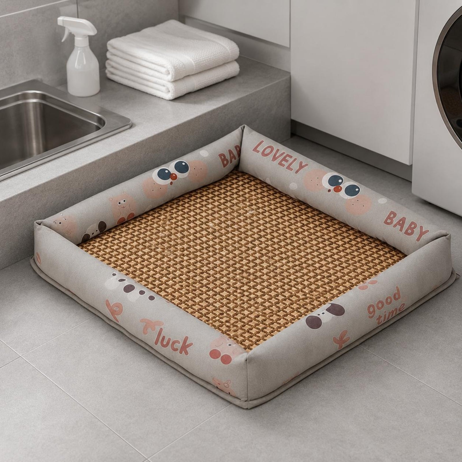 Summer Pet Mat Soft Cooling Dog Bed Mat Ice Silk Cooling Pad Safe Material Woven Pet Sleeping Pad Portable for Small Dogs