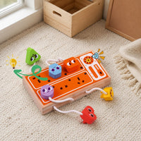 Wooden Outlet Board Geometric Child Play Item Polished Rounded for Children