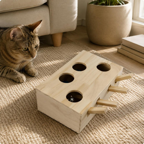 Whack a Rodent Feline Toy Multi Hole Design Interactive Feline Toy Scratching