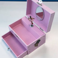 Pink Ballerina Jewelry Box Sturdy Wood Construction Ballerina Music Box