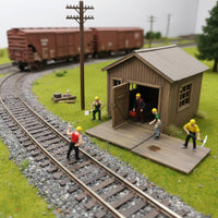 6 Pieces Miniature Construction Worker Set Pre-Painted HO Scale Worker Figures Highly Detailed Sand Table Model People for Hobbyists, Dioramas