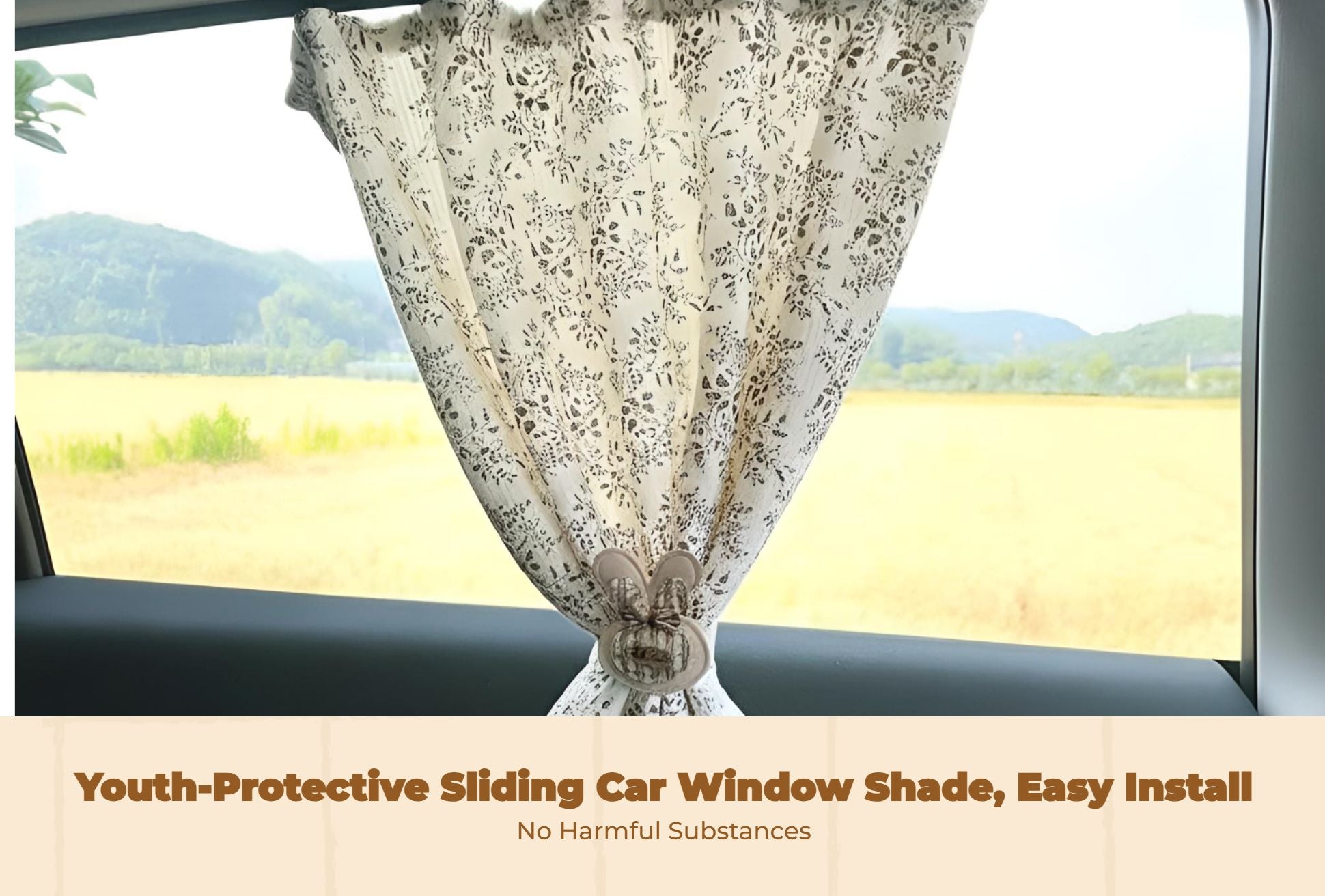 Car window sunshield, sliding shade, sunlight protection, privacy, infant and kids side window sun shield, easy installation, universal fit