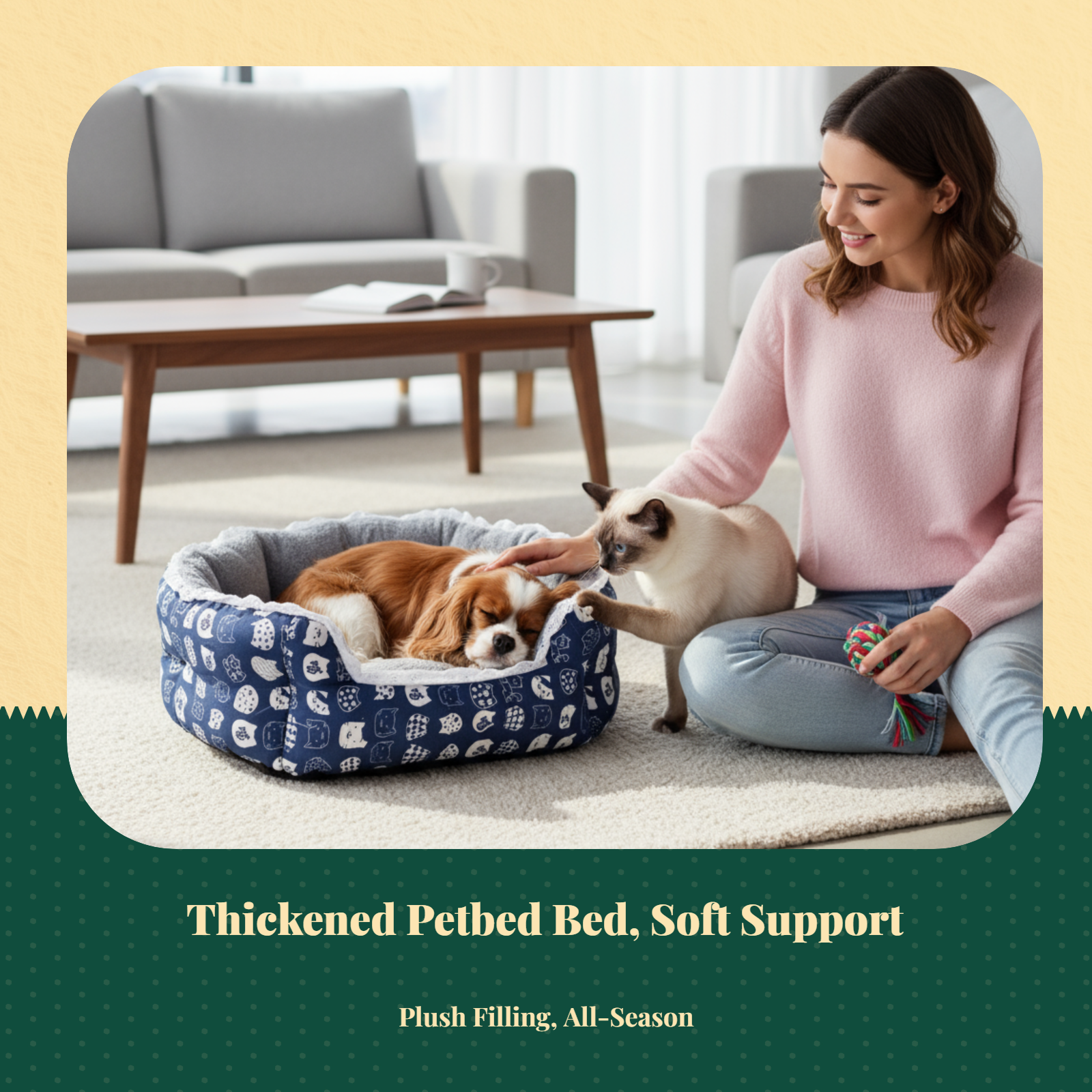 Windproof elevated indoor pet bed