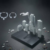 Cityscape Display Stage Dynamic Posing Robot Model Battle Diorama Easy Assembly Articulated Figure Support Stand for Hobbyists, Toy Photography