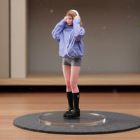 1/18 Headphone Girl Figurine Fine Detail Painted Girl Figure Tiny People