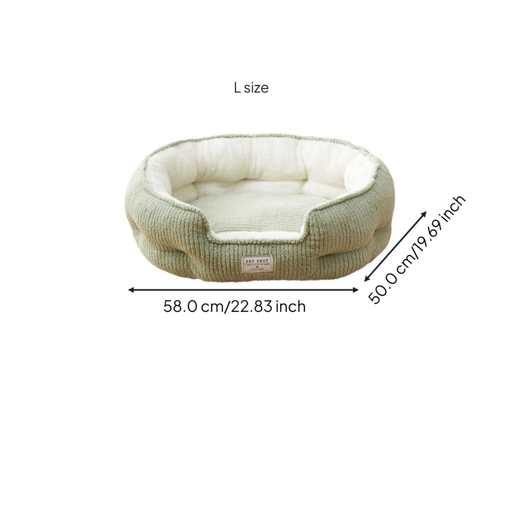 Pet Bed, Cozy Dog & Cat Bed, Plush, Calming, Washable