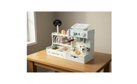 Children's Dessert Shop Toy and Pretend Coffee Shop Set Fine Motor Skills Wooden Coffee Maker Toy for Preschoolers