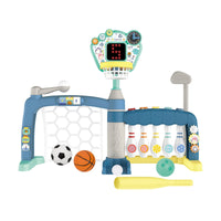 Basketball and Soccer Goal Set Freestanding Bowling Play Set Plastic