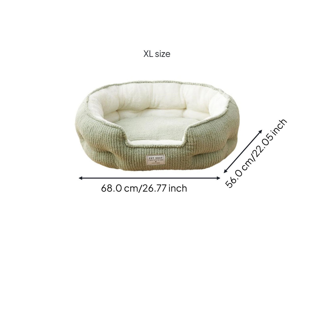 Pet Bed, Cozy Dog & Cat Bed, Plush, Calming, Washable