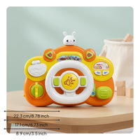 Kids Driving Simulation Toy Educational Young Child Pretend Driving Toy Shine-up Musical Steering Wheel Attachable Straps
