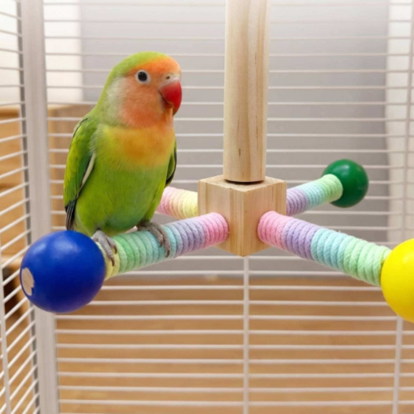 Parrot Rotator Toy Colorful Rotating Parrot Perch Easy to Install for Parrots