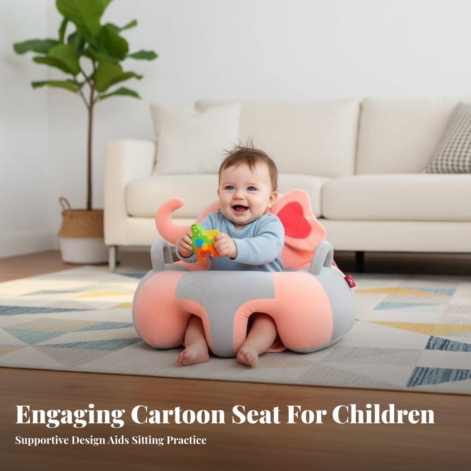 Learn-to-Sit Assistant Supportive Backrest Baby Seat Anti-Fall Design