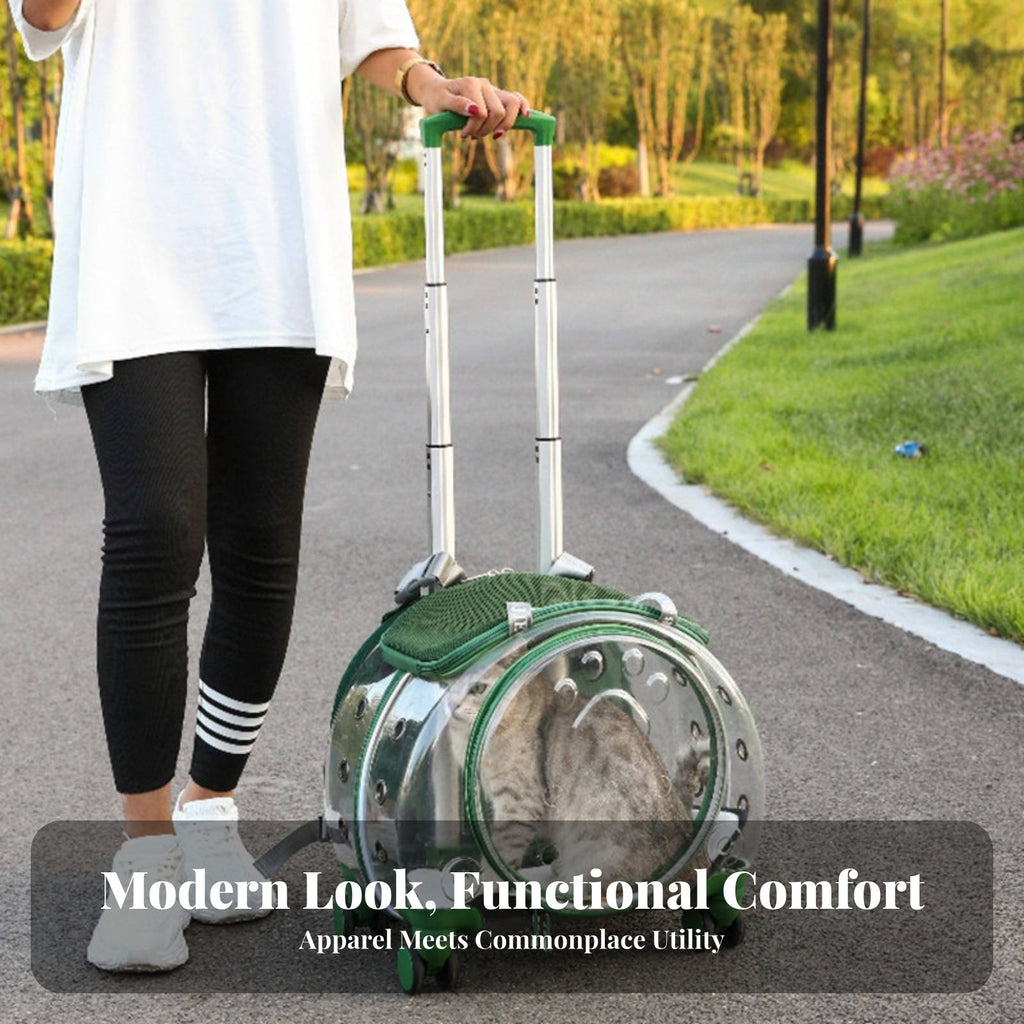 versatile dome opening Pet Trolley Breathable Cat Backpack Telescopic Handle