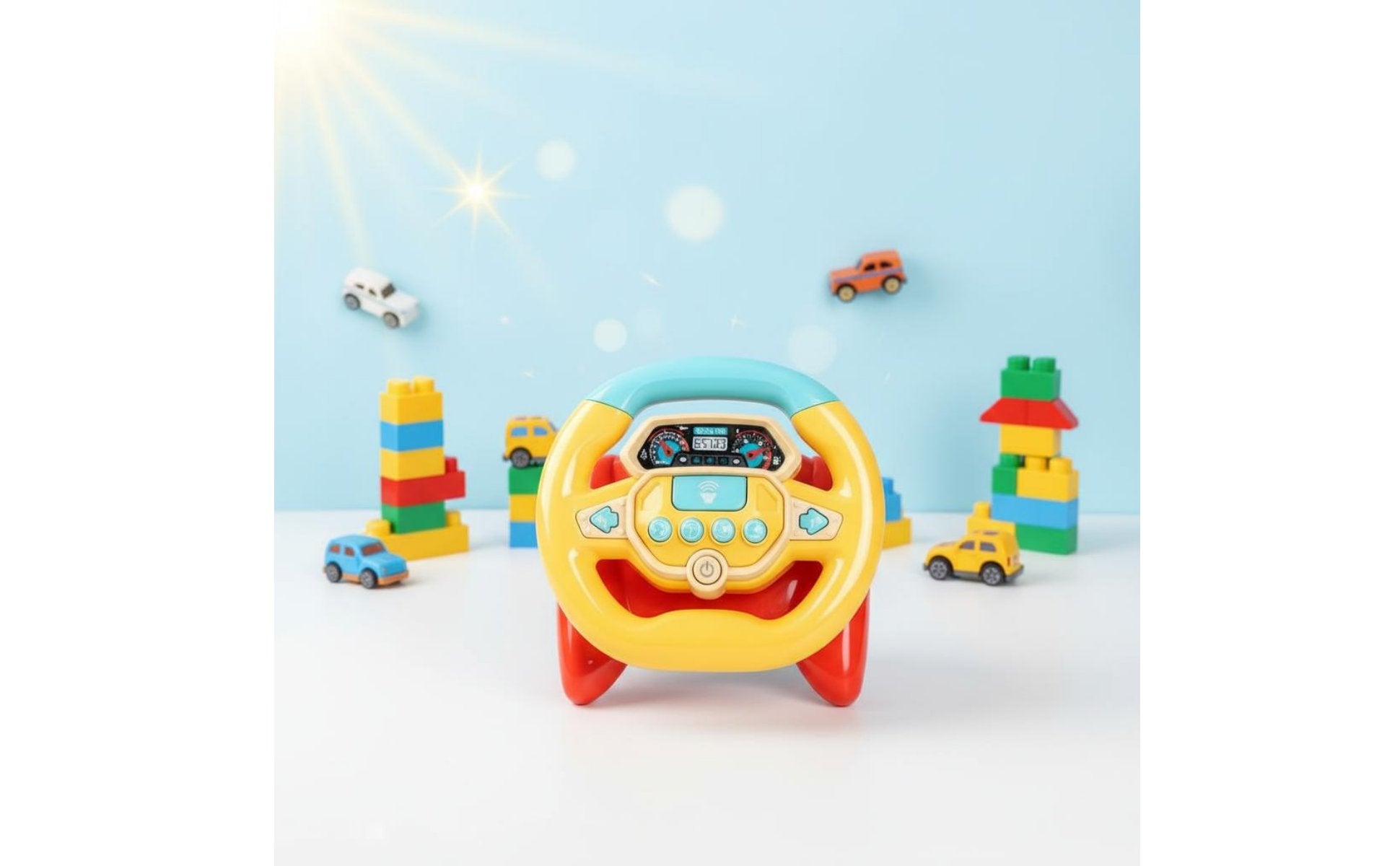 Toddler Steering Wheel Toy Safe Rounded Edges Simulation Steering Wheel