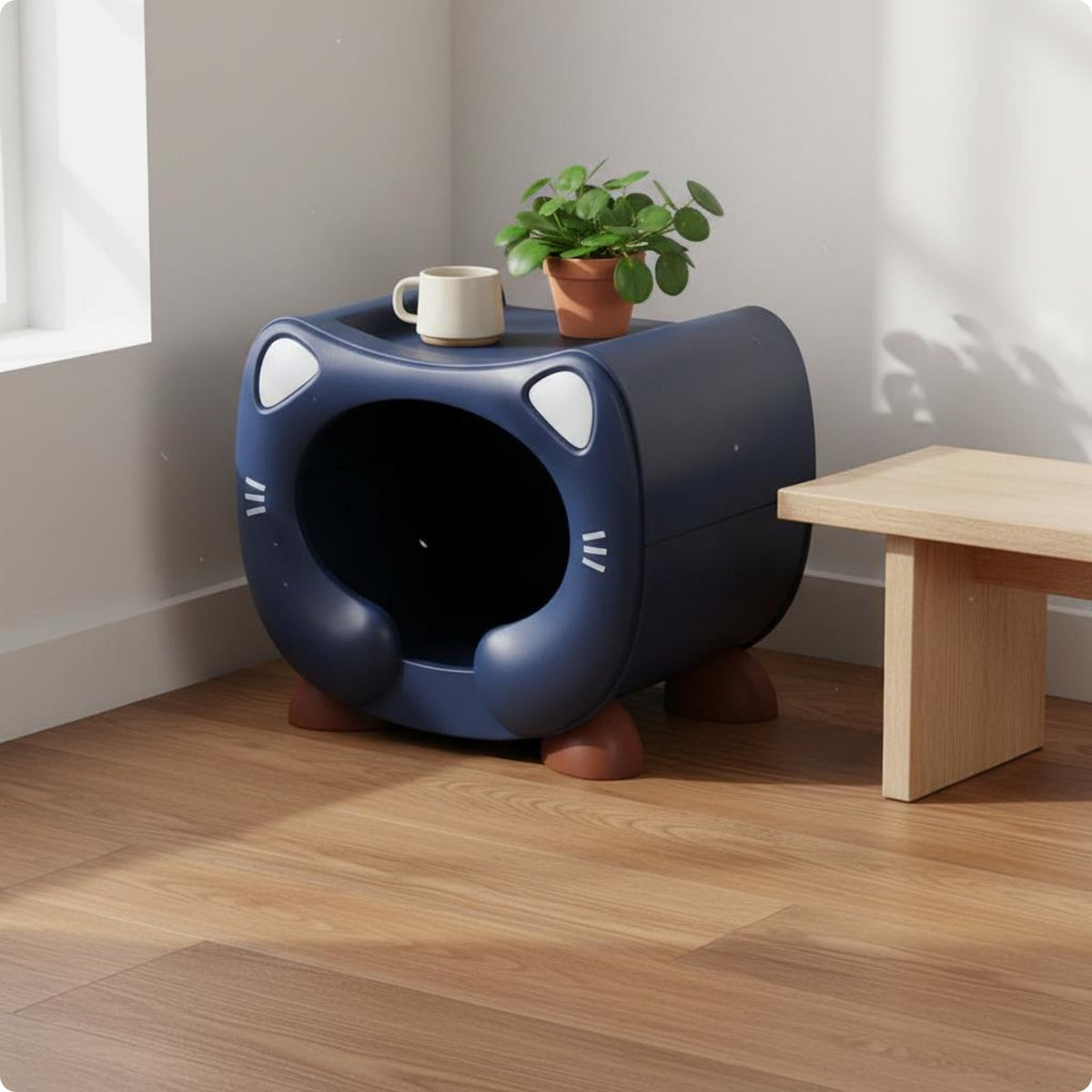Stackable Pet Nest Space-Saving Feline-Shaped Storage Box Easy to Clean