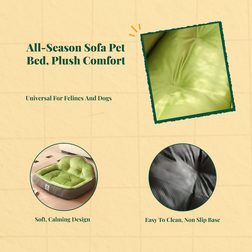 Dog Bed, Waterproof, Calming, snug Pet Sofa, Removable Cover, Non-Slip, Suitable for Large and Small Dogs and felines
