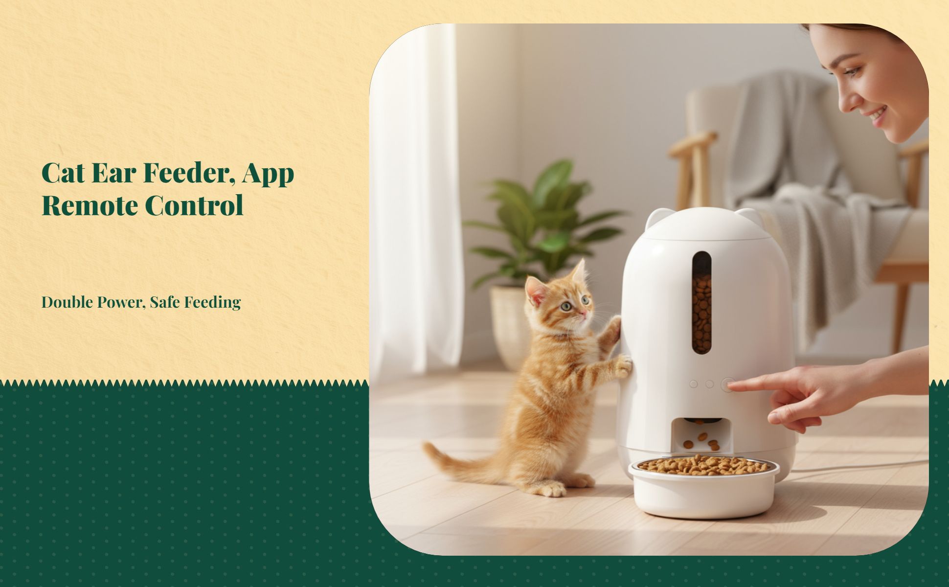 Programmable cat feeder with app control.