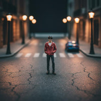 1:64 Scale Male Figure Macro Photography Prop 1:64 Scale Man Figure Miniature Man with Sunglasses Realistic Features