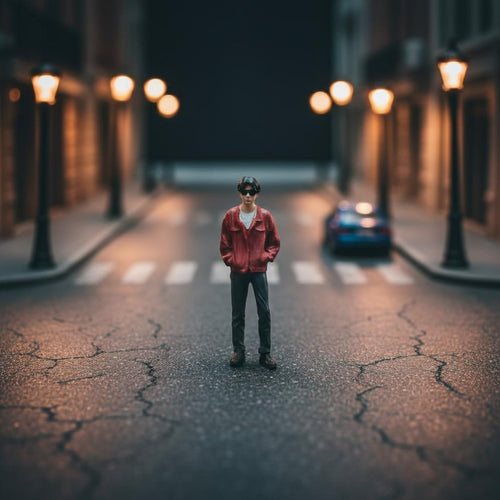 1:64 Scale Male Figure Macro Photography Prop 1:64 Scale Man Figure Miniature Man with Sunglasses Realistic Features
