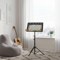 Sheet Music Stand Perforated Instrument Accessory Black Metal