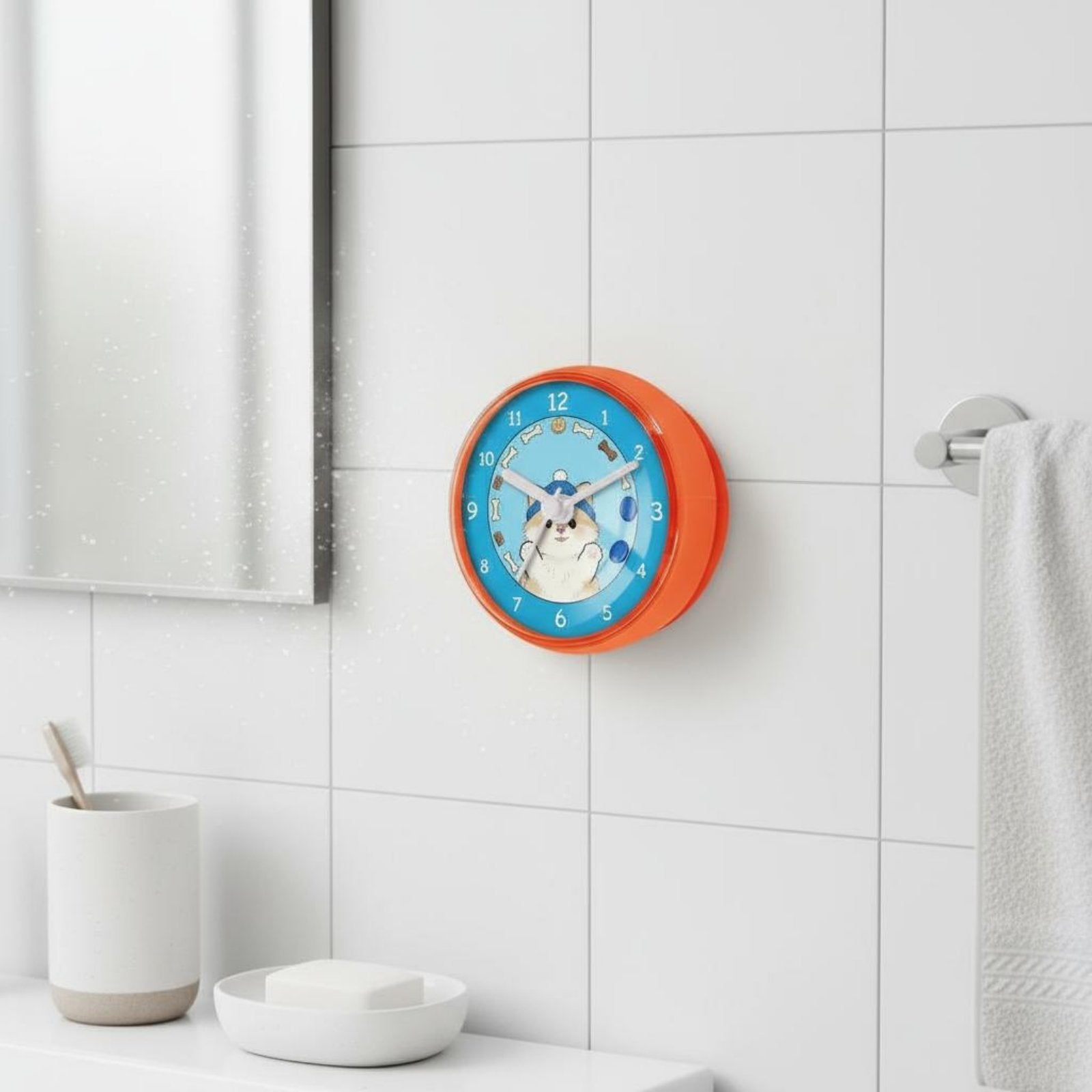 Waterproof Bathroom Clock Compact Size House Decoration for Children