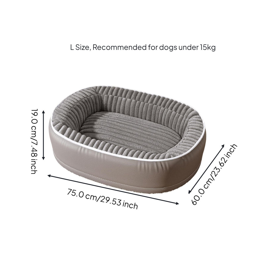 Plush dog bed with removable cover