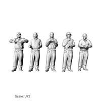 5 Pieces WWII American Tanker Figure Ready to Paint WWII American Army Combatant