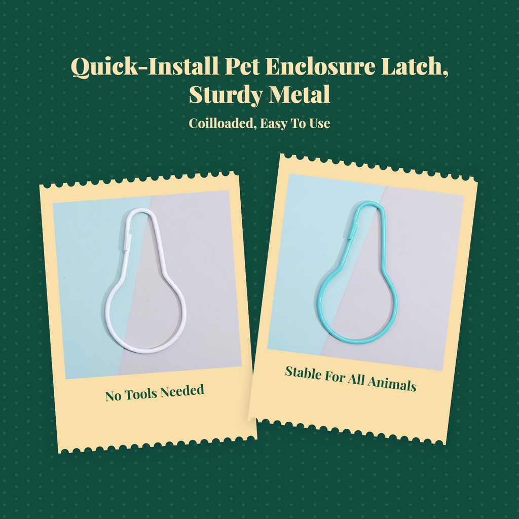 Coil latch lock, pet enclosure door latch, stainless steel slide bolt, sturdy duty, multi-functional, easy to install