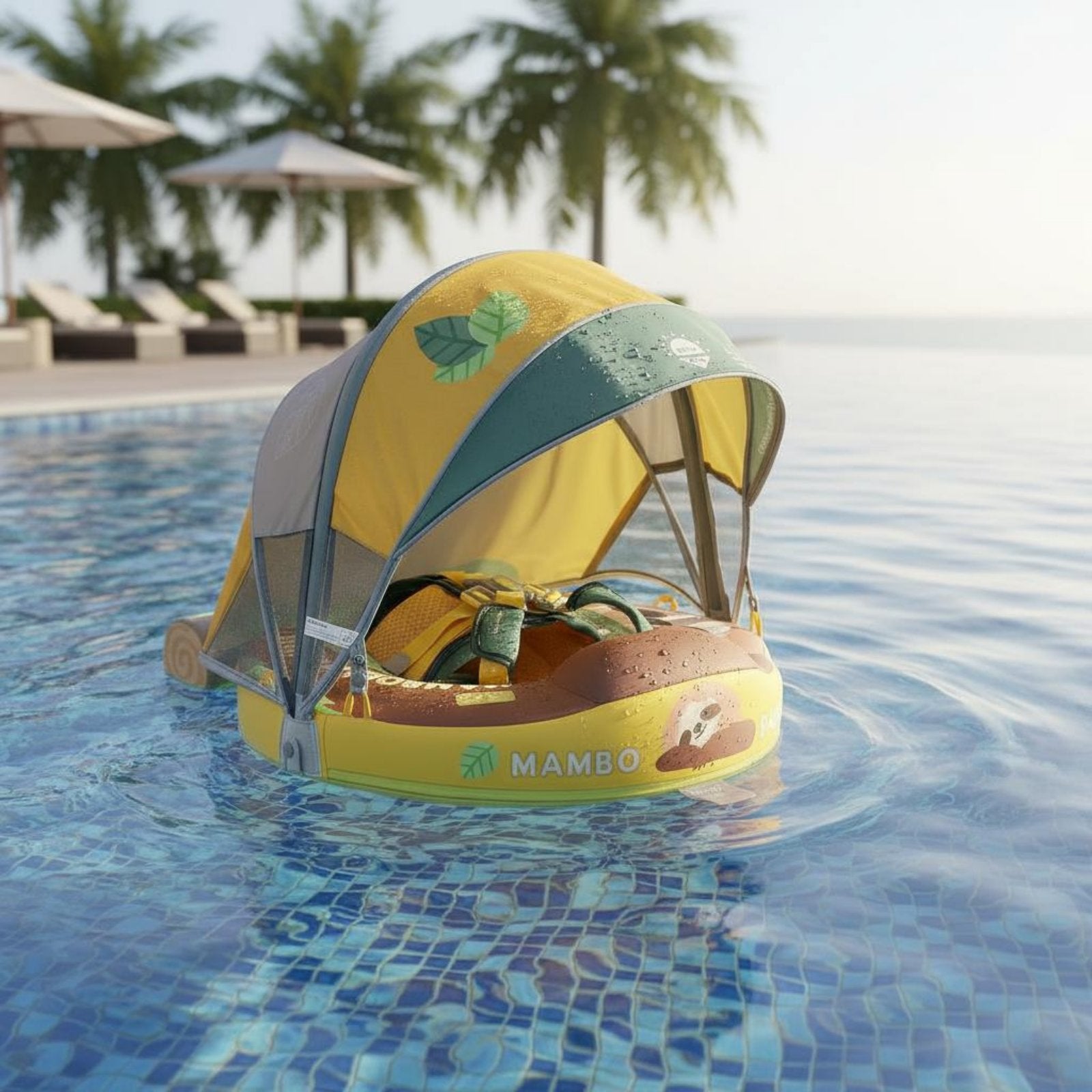Infant Buoy Float with Sun Cover Portable Travel Design for Babies