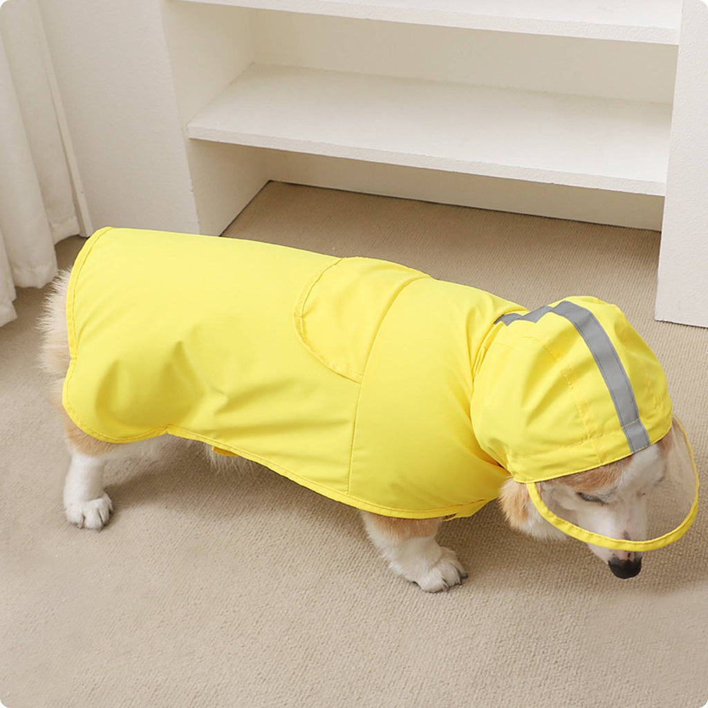 Clear Hood Dog Raincoat Portable Waterproof Dog Slicker Adjustable Straps