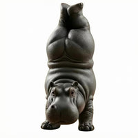 Resin Meditation Hippo Ornament Rounded Statue Sculpted